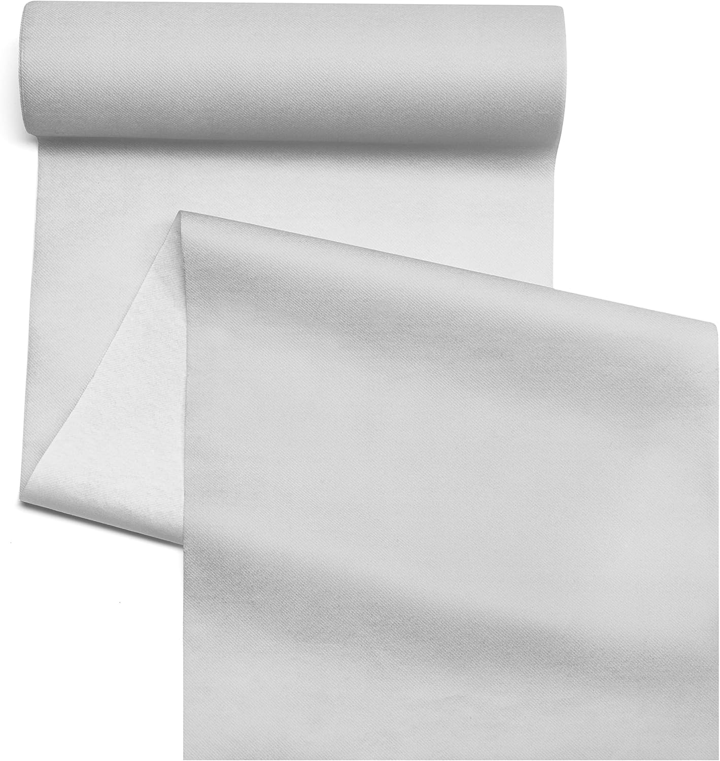 American Homestead Paper Table Runner Roll - 78 ft. Disposable Linen-Like Table Cover Roll - 20 Perforated Table Runners (16" x 48") for Parties, Weddings, and Events - Silver Gray