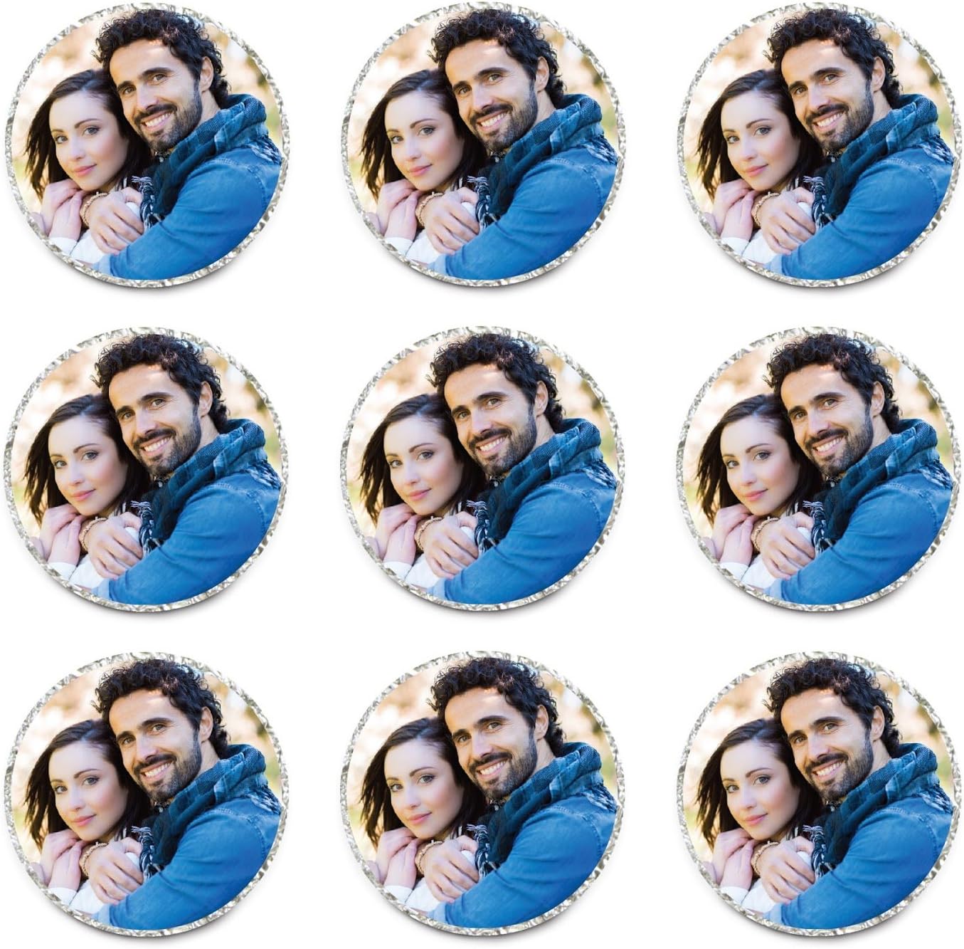 Andaz Press Bulk Photo Personalized Gift and Party Favors Collection, Chocolate Drop Labels for Kisses, Custom Photo, 240-pack