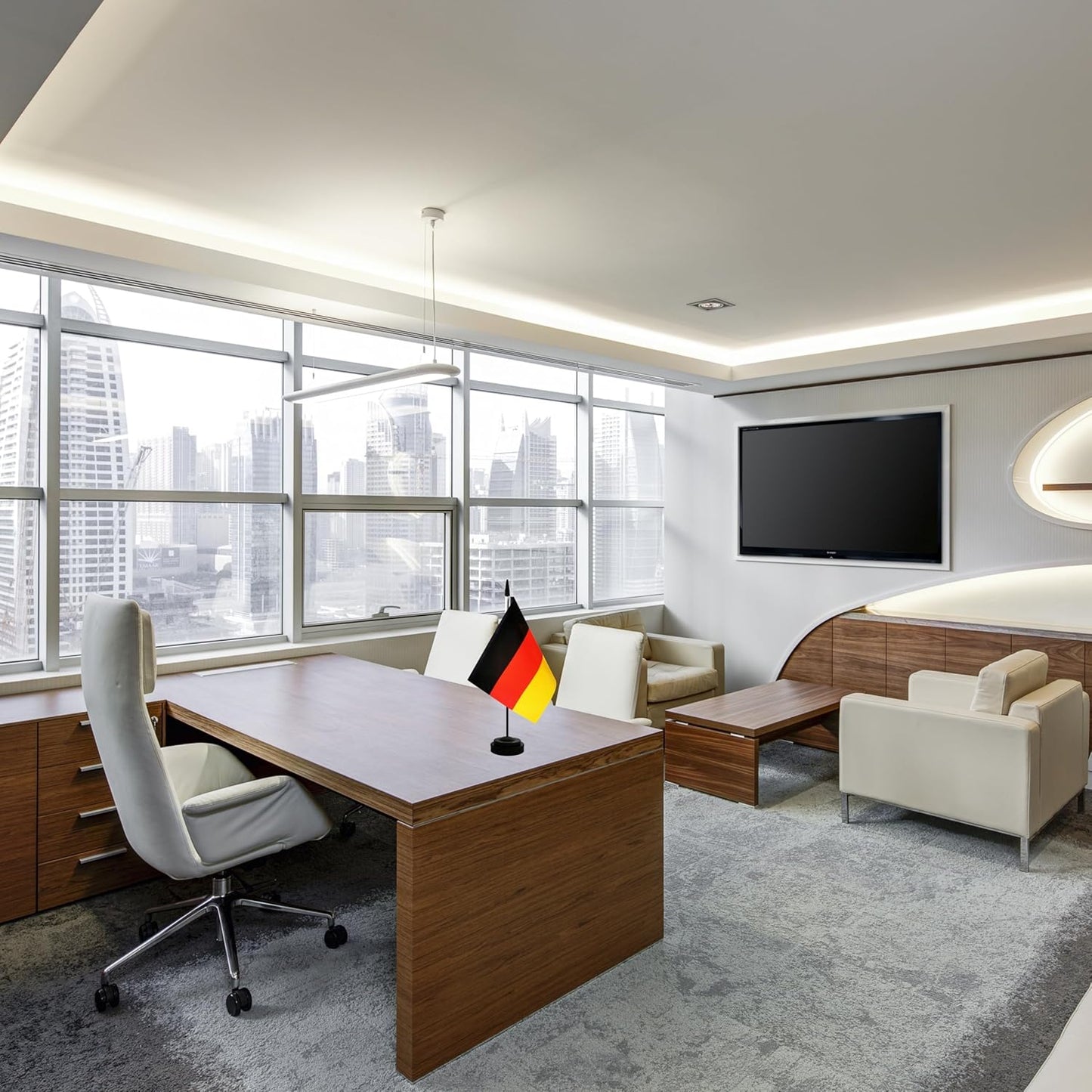 2 Pack Germany Desk Flag, Germanic Table Office Flag with Solid Pole and Stand Base, International Country Flag, Festival Celebration, Classroom Meeting Desktop Decoration (Germany)