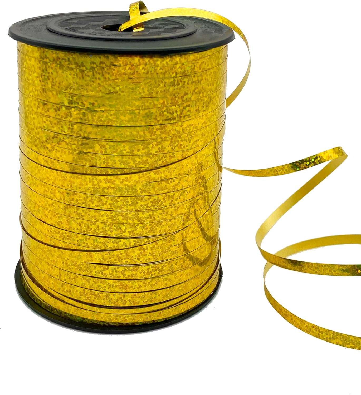 500 Yards Curling Ribbon-Balloon String for Birthday Gift Wrapping,Festival Party Decor,Ribbons & Bows for Christmas New Year Gifts Supplies (Laser Gold)