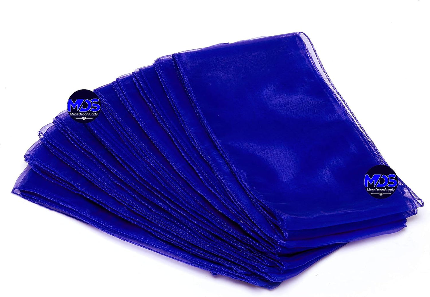 MDS Pack of 50 PCS Organza Chair Sashes Wider Dining Chair Bows Ribbon Tie Back for Wedding Party Birthday Bridal Shower Reception Event Banquet Home Chair Cover Decoration - Royal Blue