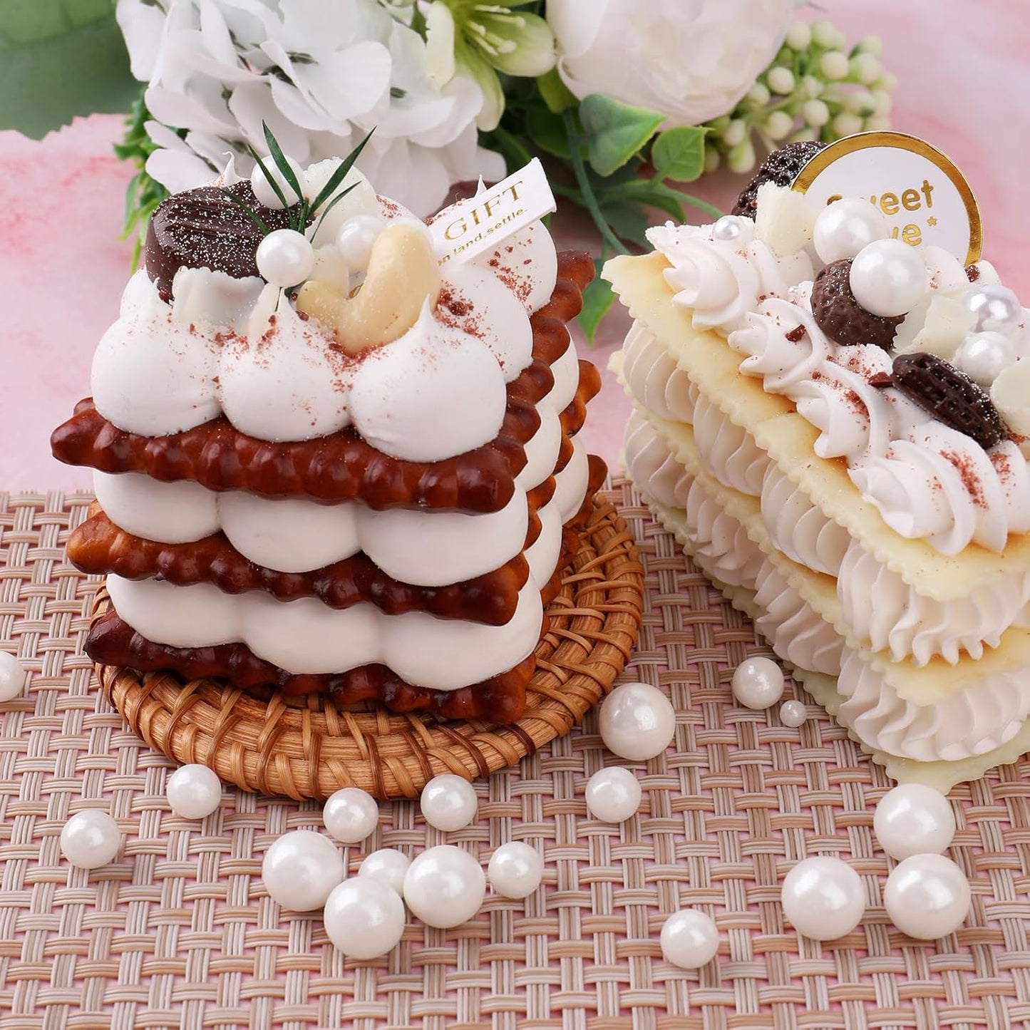 White Pearl Sprinkles for Cake Decorating, 11.3 Oz Edible Pearls Sugar 4 Sizes Gift Box Set for Baking Cookie Ice Cream Cupcake Toppings