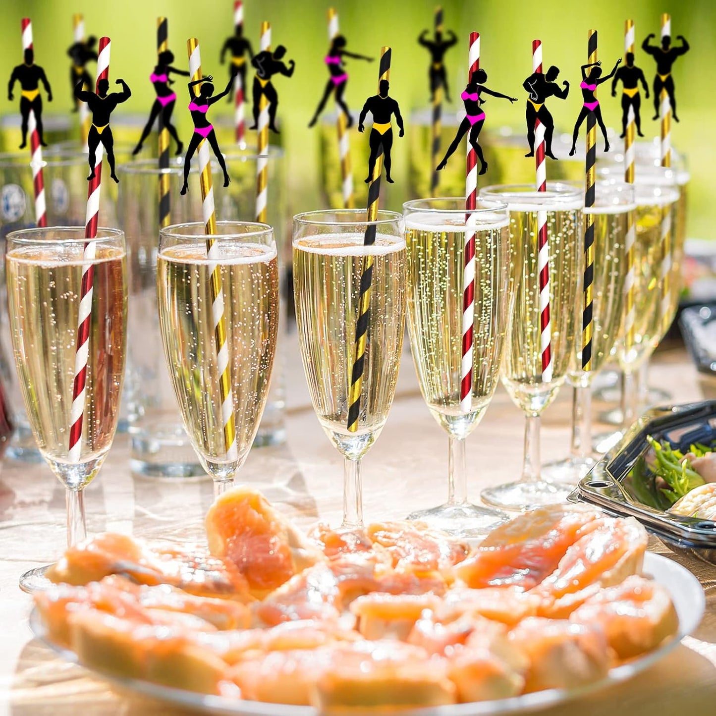 BLUE TOP 30 PCS Bachelorette Party Funny Dancing Paper Straws,Men and Felame Pole Dancer Drinking Straws, great decoration for cocktail and drinks, great to use at Valentine's Day or Birthday Parties