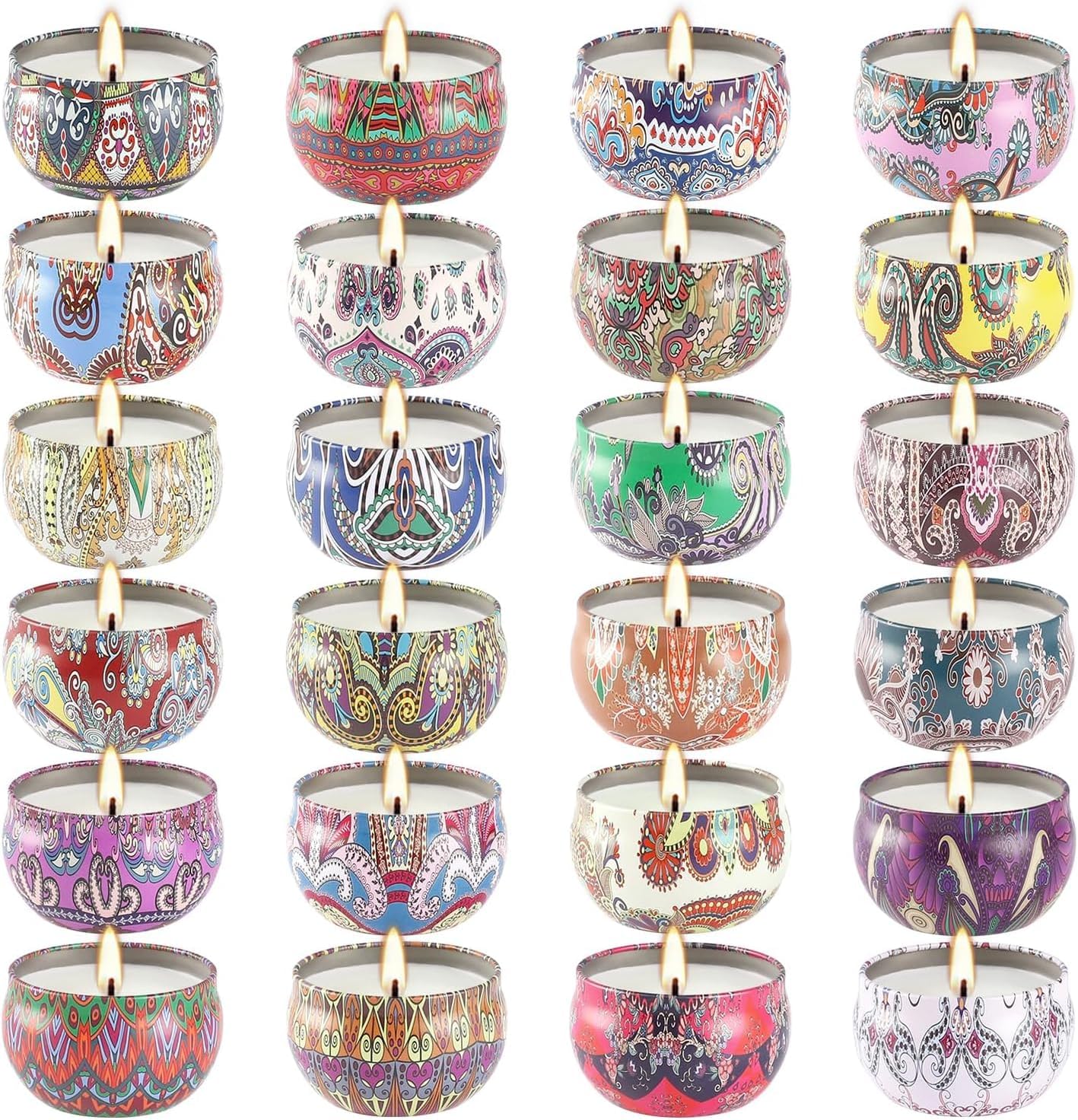 Scented Candles Gift Set, 2.5 oz Soy Wax Aromatherapy Candle for Home, Romantic Candles Gift for Mother Day Christmas Valentines Birthday (24 Pack)