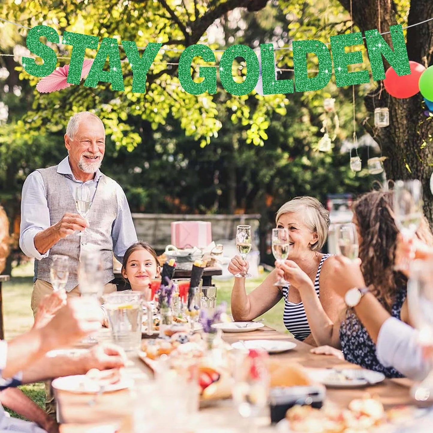 BEISHIDA 116 PCS A-Z Glitter Green DIY Letter Banner Kit Make Your Own Banner，Including 111 Letters and Numbers 3 Rope and 2 Threading Device,Customized for Birthday Graduation Wedding Party Decor