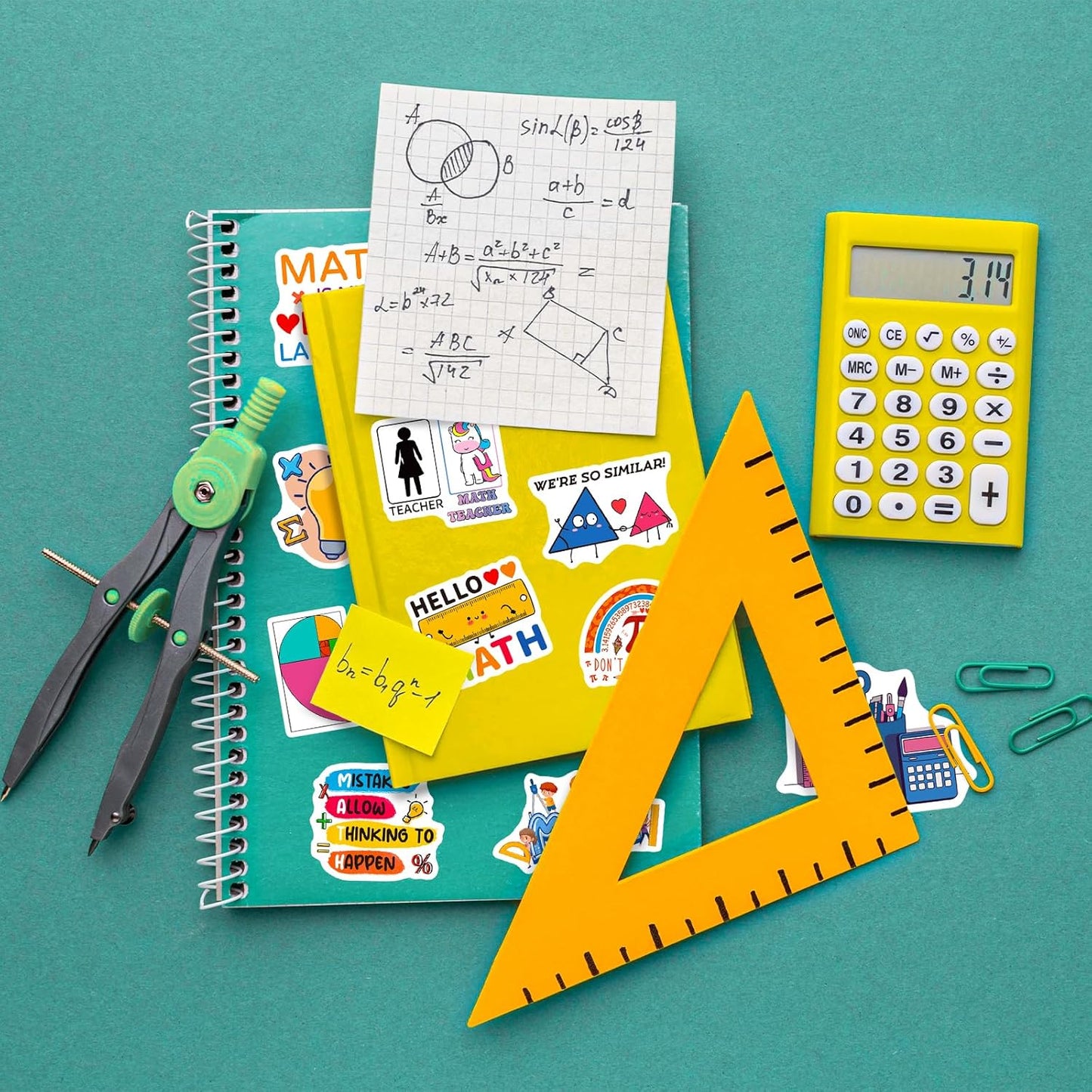 200 PCS Math Stickers for Kids Teens Students, Math Vinyl Stickers for Water Bottle Notebook Journal Laptop Classroom Decor Math Party Favors Teacher Must Haves