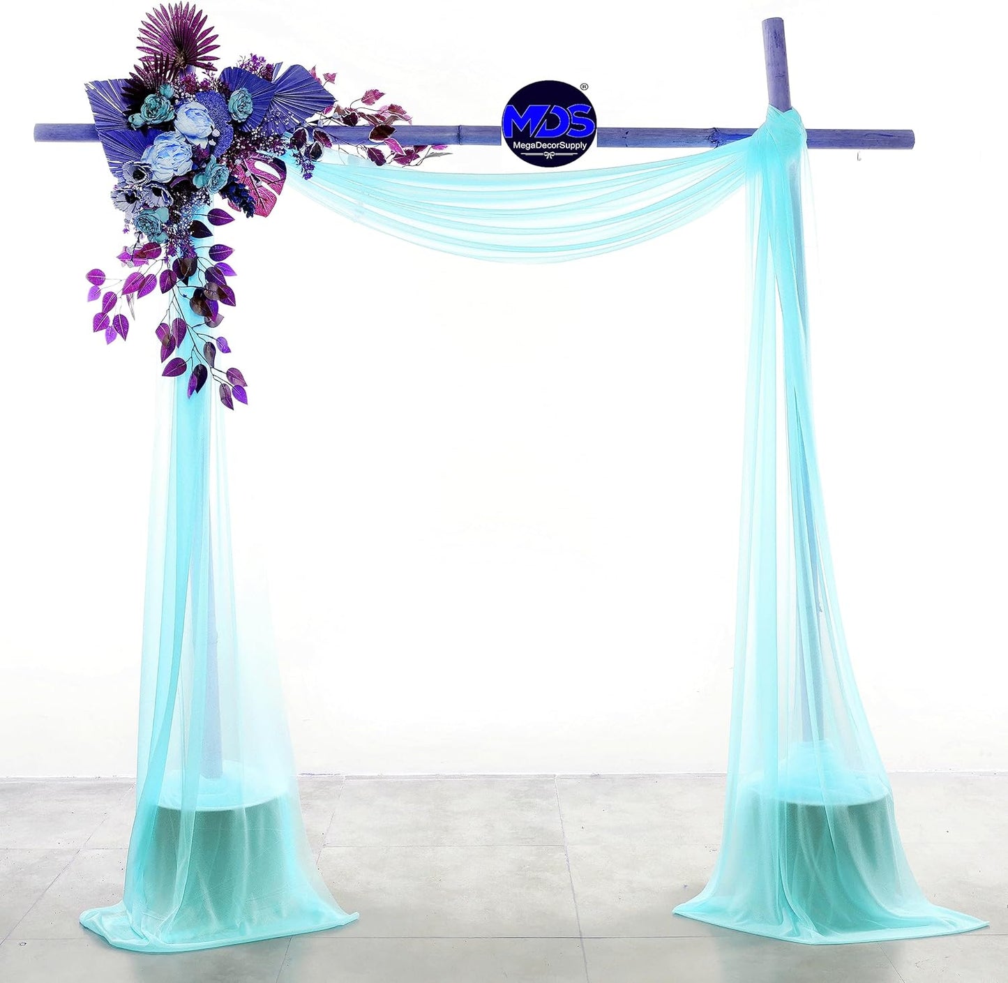 MDS Halloween Chiffon Draping Fabric - 1 Panel, 30" Wide x 75ft Long - Sheer Spooky Arbor & Canopy Drapery for Haunted House Backdrops, Party Ceilings, DIY Costumes & Themed Events - Teal
