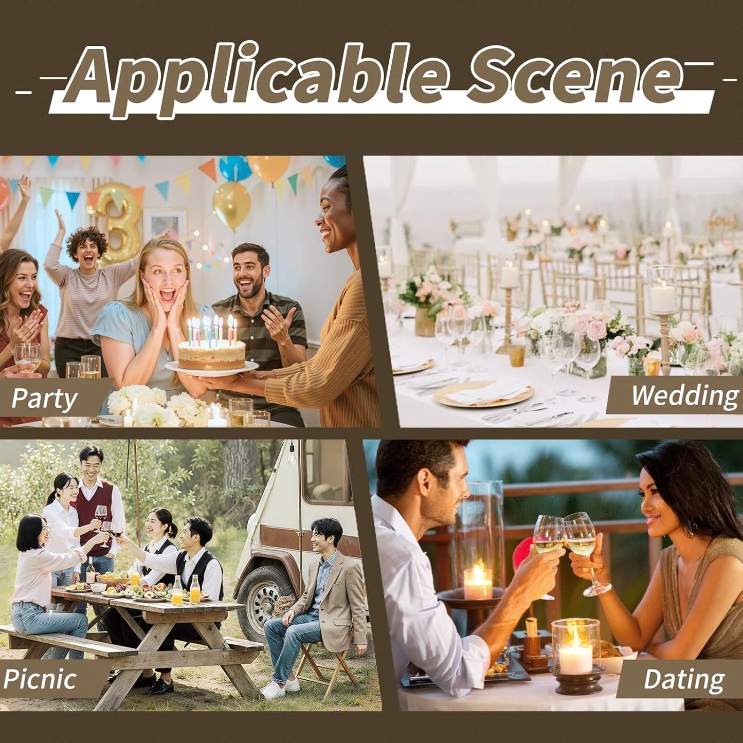 12 Piece Adjustable Tablecloth Clips with Strong Clamping Force to Prevent Slippage. Damage-Free Picnic Table Clips , Easy to Install, Suitable for Tables with Thickness Between 0.4-1.96 Inch.