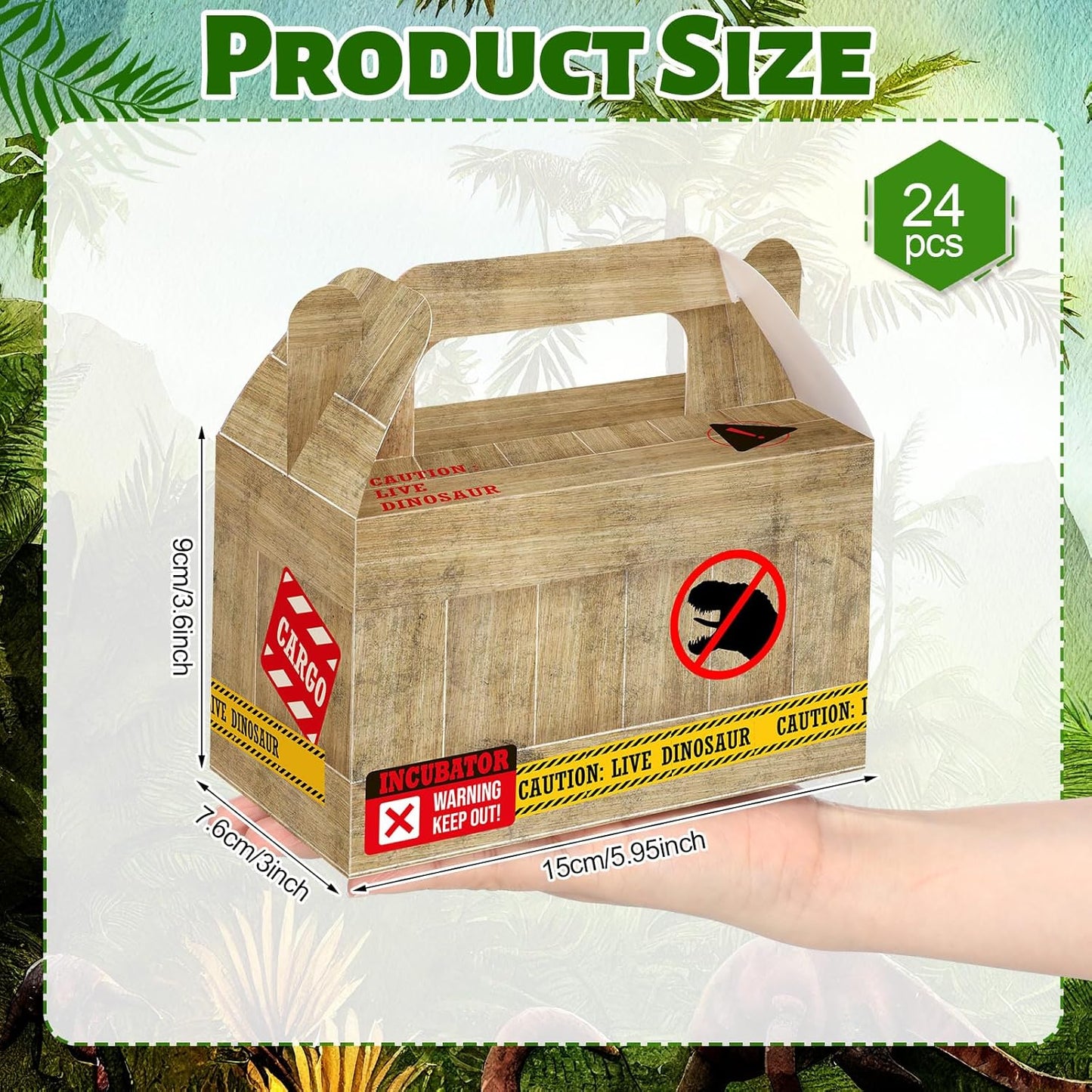 Bucherry 24 Pcs Dinosaur Treat Boxes Dino Party Favor Boxes Candy Goodie Gift Containers for Dinosaur Birthday Decorations Dino Birthday Party Supplies Baby Shower Decorations