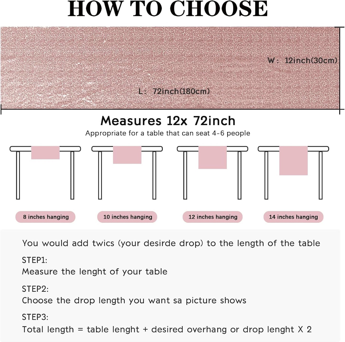 6 Packs 12 x 72 inches Sequin Table Runner, Rose Gold Glitter Table Runner for Birthday Party Supplies Wedding Engagement Baby Shower Holiday Celebration Event Decorations