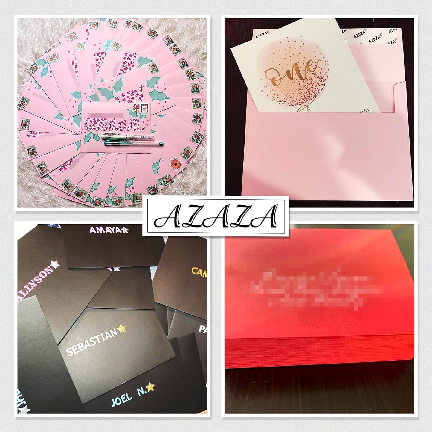 100 Pack A7 Pink Invitation 5x7 Envelopes - Self Seal, Square Flap,Perfect for Baby Shower, 5x7 Cards, Weddings, Birthday, invitations, Graduation, 5.25 x 7.25 Inches (Pink)