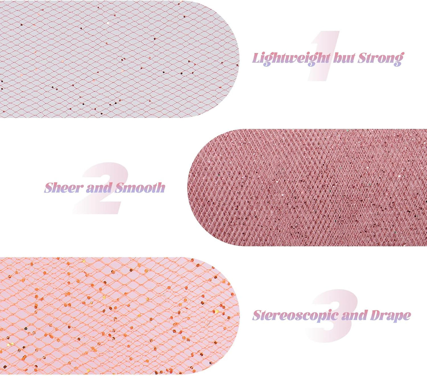 Glitter Tulle Rolls 6” by 50 Yards Sparkle Tulle Fabric Ribbon Sequin Tulle Netting Rolls for DIY Tutu Skirt Wedding Birthday Party Decoration (Rose Gold)