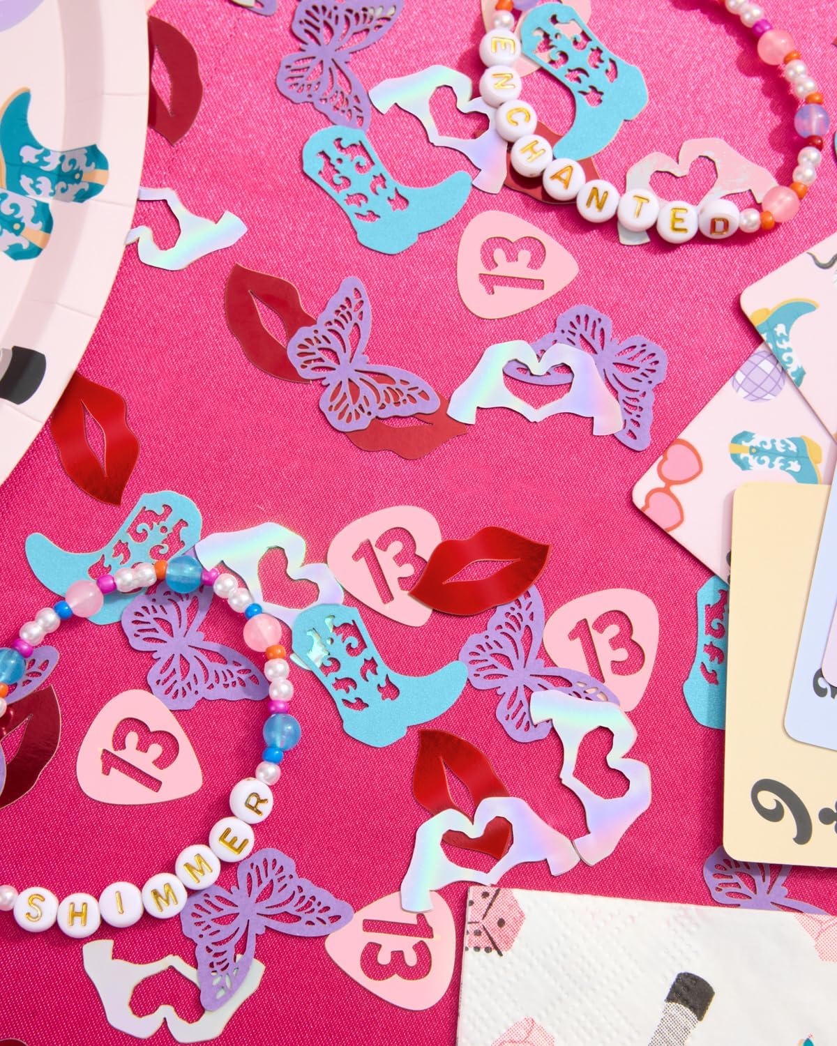 xo, Fetti Eras Party Confetti - 200 pcs | Concert Tablescape, Bachelorette Table Decor, Birthday Decorations, Cute Pink Bday Supplies