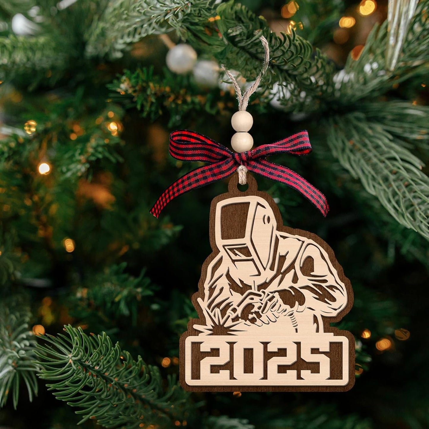 Pawzity Welder Ornaments - Welder Christmas Ornament - Gifts for Welders, Welders Gifts for Men - Metal Worker Mechanic Welding Ornaments for Christmas Tree - Wood Hanging Ornament 2025