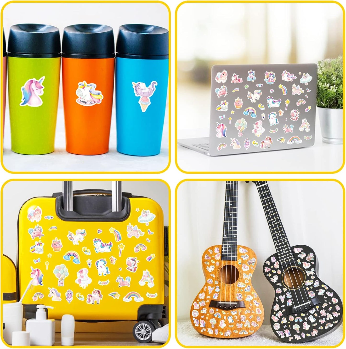 Cute Pink Unicorn Adhesive Stickers Rainbow Magical Star Unicorn Stickers 715 Count for Girls Toddlers Birthday Invitations Envelopes Decorations Party Goodie Gifts Bags Decor School Class Rewards