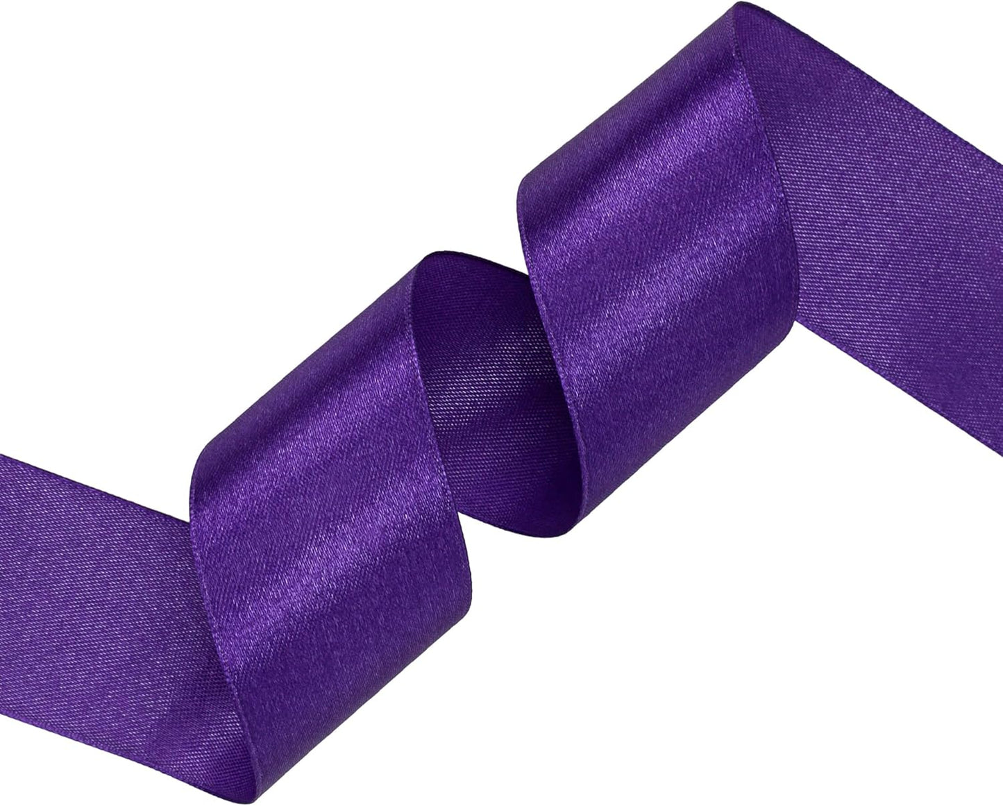 Purple Satin Ribbon 1-1/2 inch X Continuous 50 Yards, Single Face Polyester Ribbon Perfect for Gift Wrapping, Flower Bouquet, Wedding Decor, Crafts, Bow Making, Sewing and More