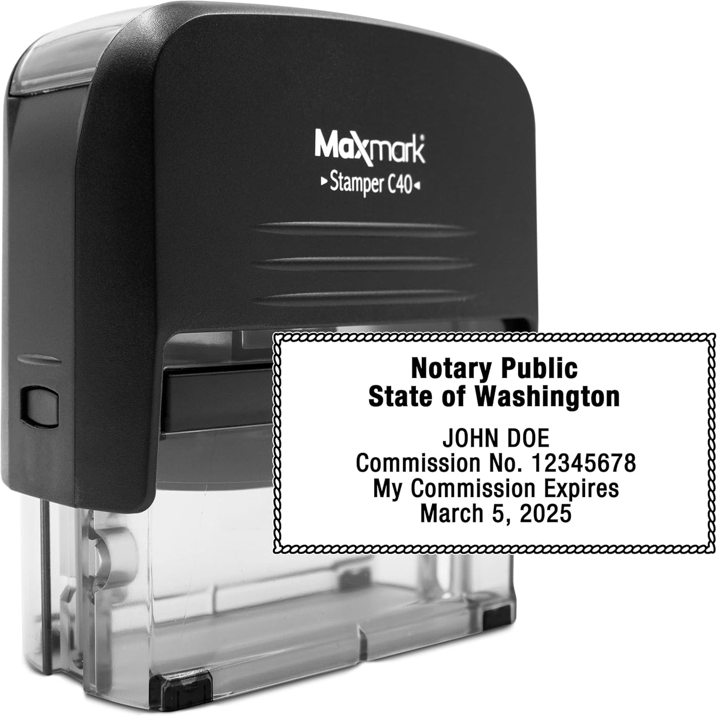 MaxMark Notary Stamp for State of Washington- Self Inking Stamp