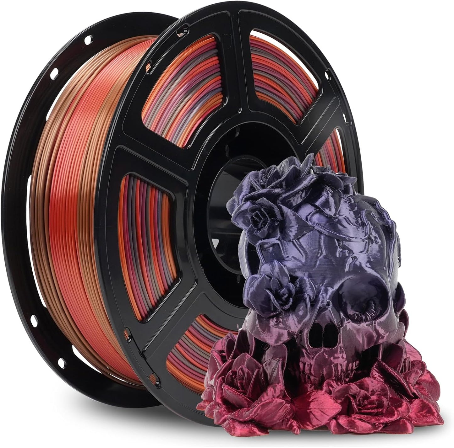 FLASHFORGE Silk PLA Filament 1.75mm Rainbow Waltz, 3D Printer Filament 1kg (2.2lbs) Spool, Smooth and Silky Texture 3D Printing Filament, Dimensional Accuracy +/- 0.02mm