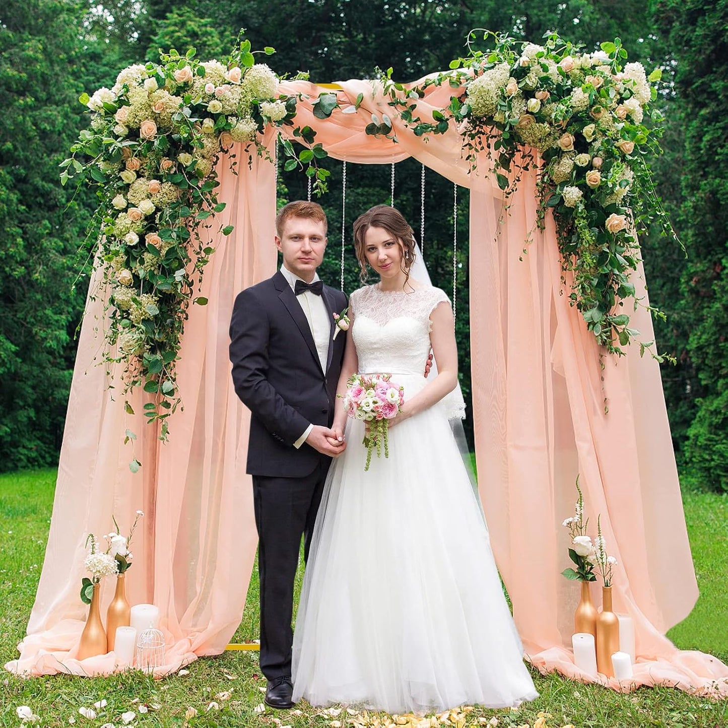 6.6FT x 5.2FT Wedding Arch Backdrop Gold Square Backdrop Stand Metal Balloon Arch Stand Rectangular Frame for Birthday Party Baby Shower Anniversary Decoration