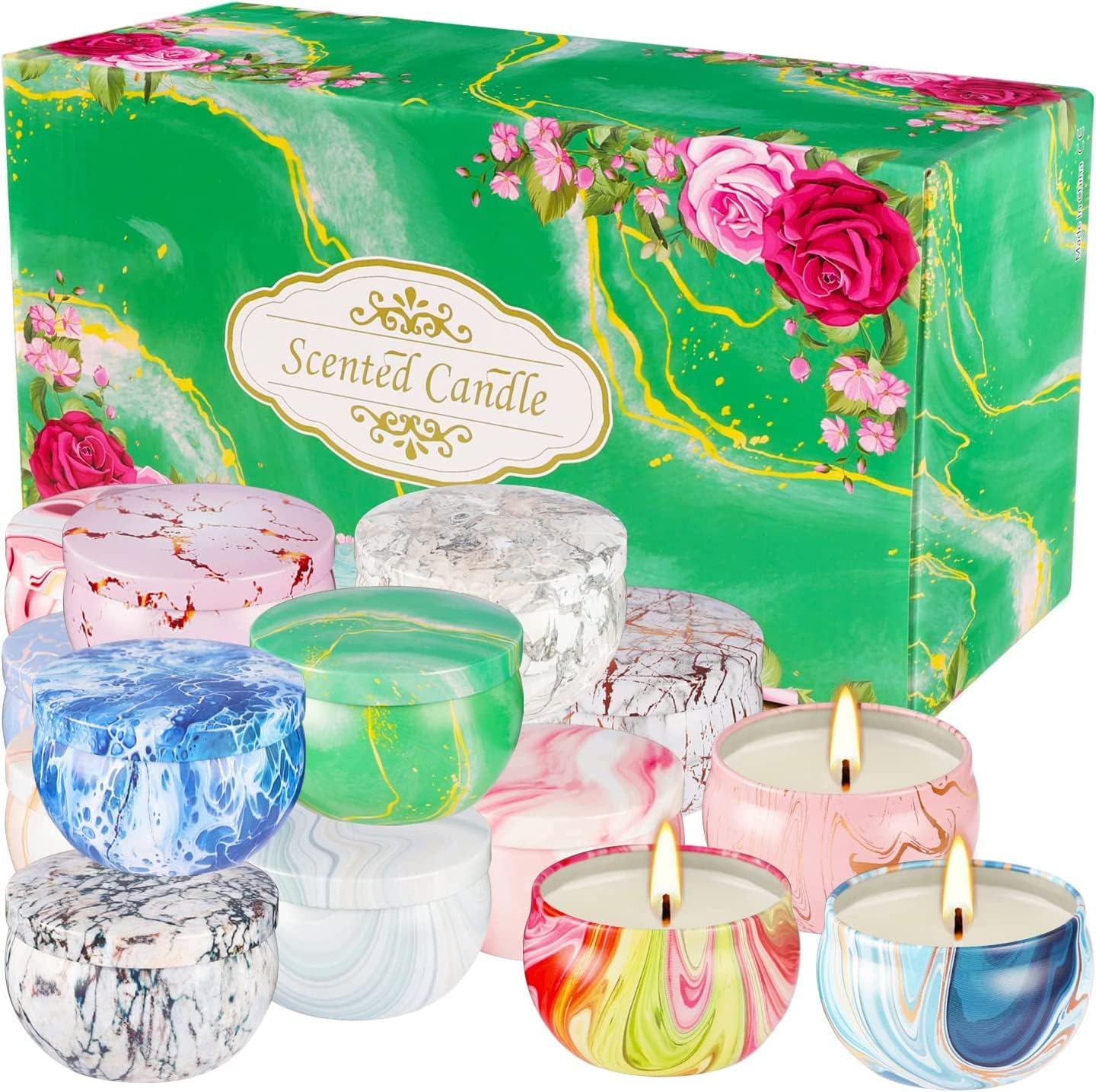 16 Packs Scented Candle Gift Set for Mom | Woman, 2.5oz Jar Candles for Home Scented Bath Yoga, Natural Soy Wax, Fragrance Candle for Mothers Day, Birthday, Valentine's Day…