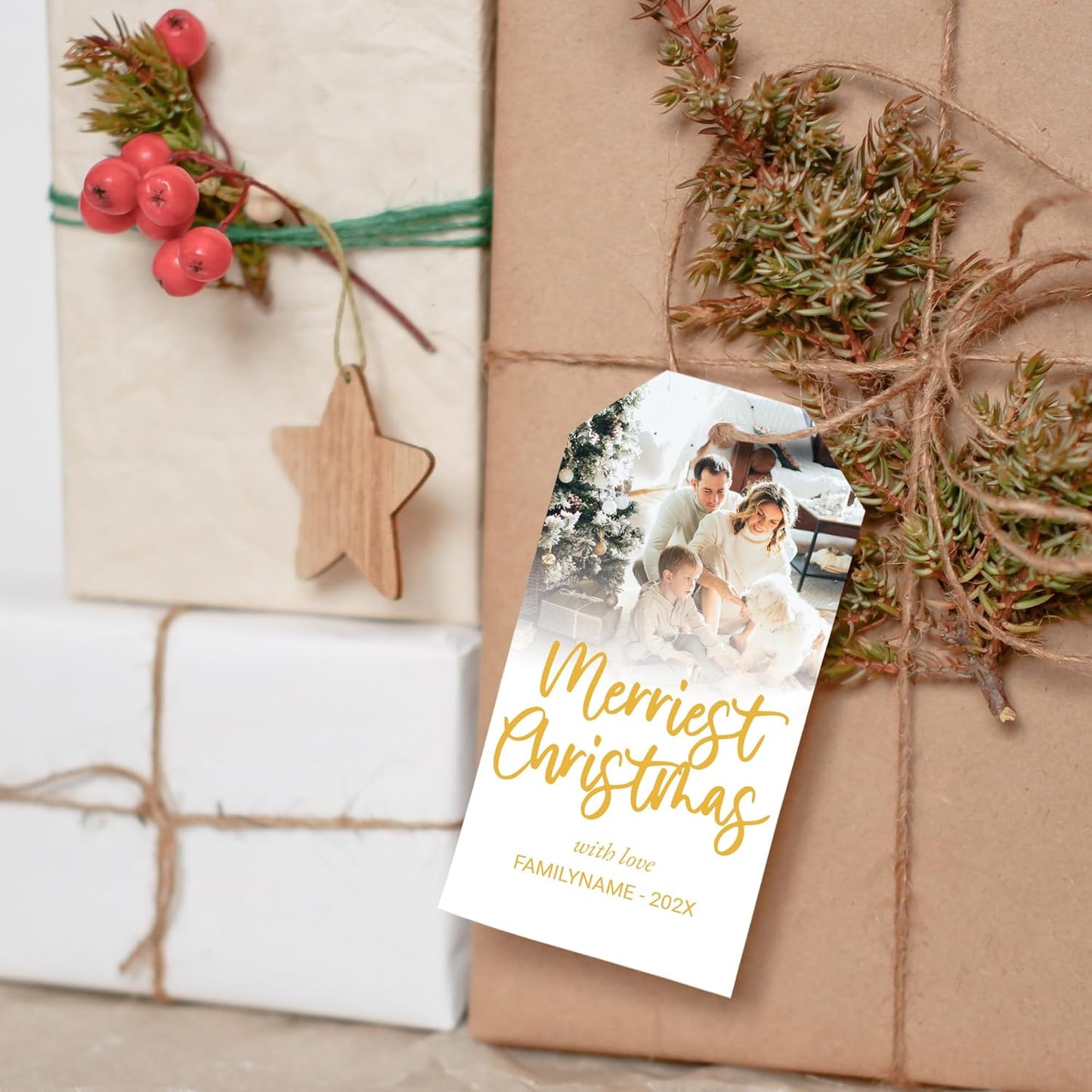 Custom Gift Tags - Personalized Hang Tags for Christmas Presents, Custom Christmas Tags