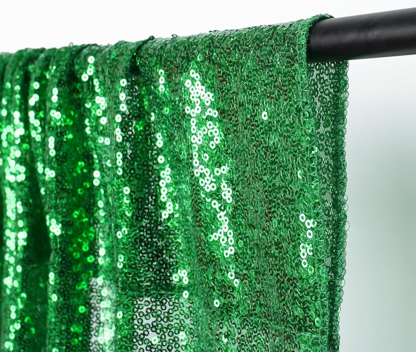 SquarePie Sequin Backdrop 10FT x 10FT Green Curtain Background for Wedding Christmas Party Decoration