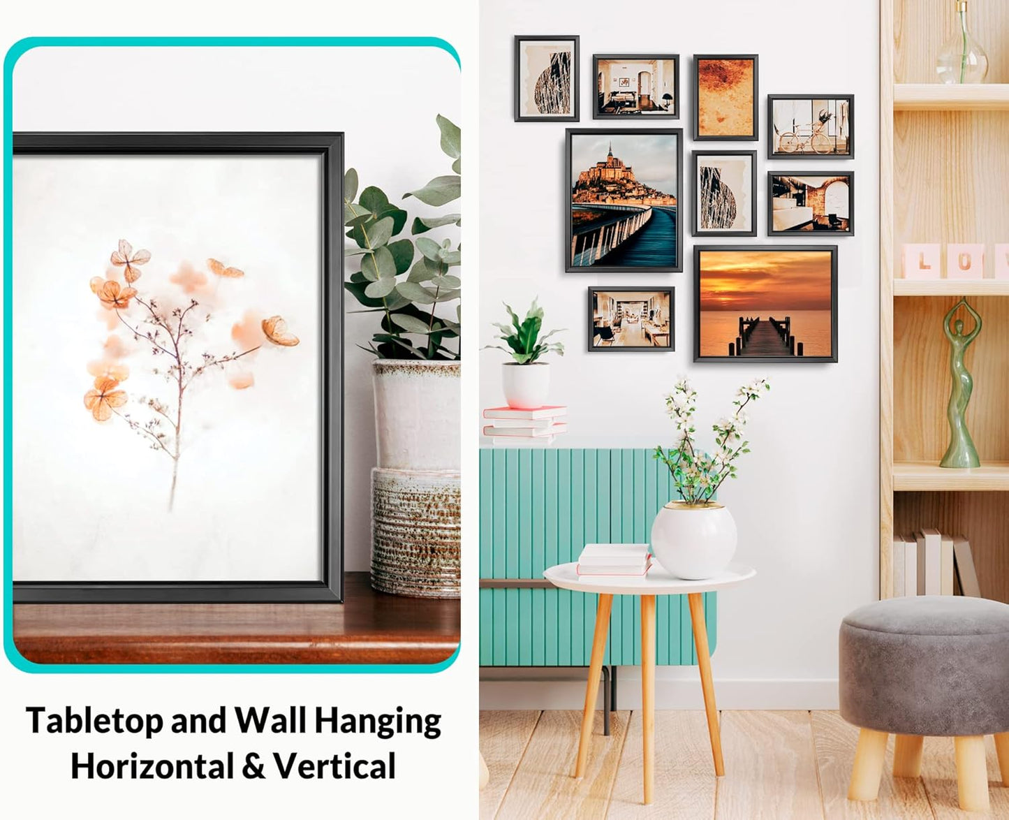 LaVie Home 8x10 Picture Frames (12 Pack, Black) Simple Designed Photo Frame with High Definition Glass for Wall Mount & Table Top Display, Set of 12 Classic Collection