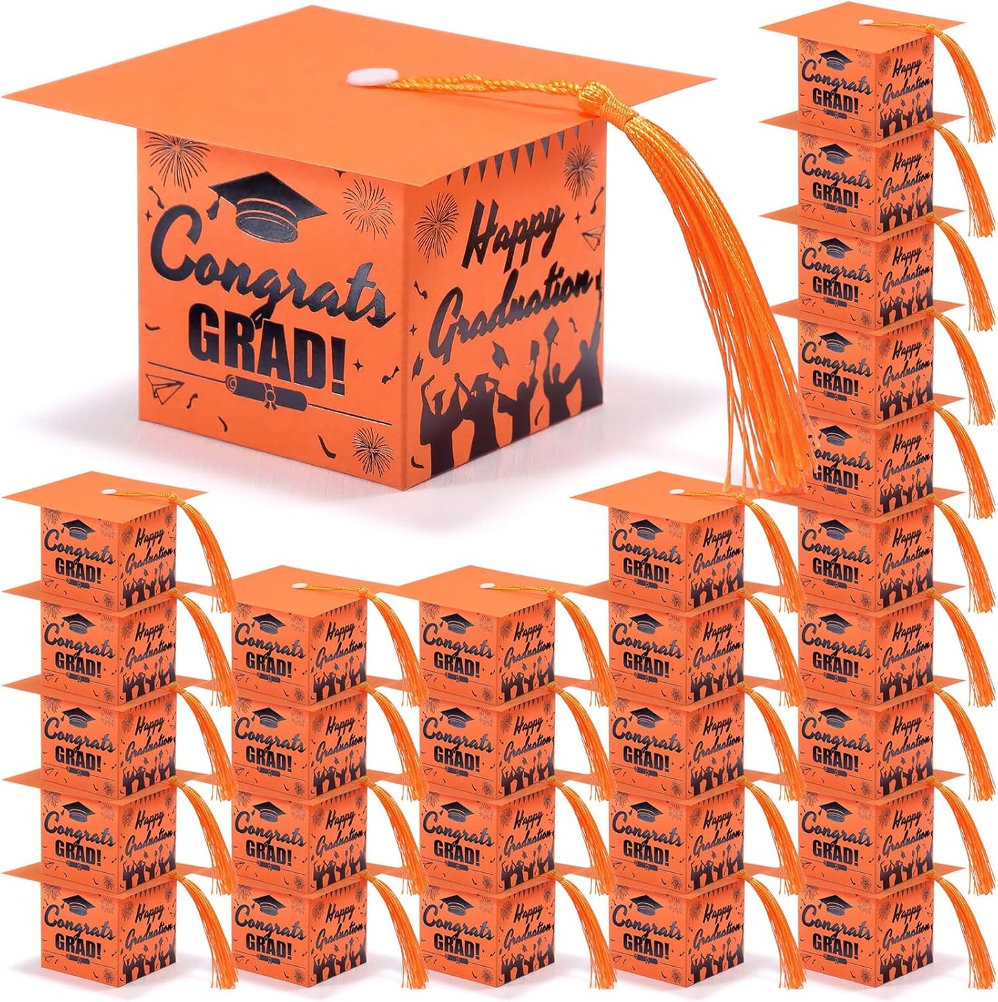 COTOPHER 36 Pack Mini Graduation Cap Gift Boxes with Tassel, Class of 2025 Graduation Candy Boxes Centerpieces for Tables Party Decorations, Small Treat Box Graduate Favors Supplies