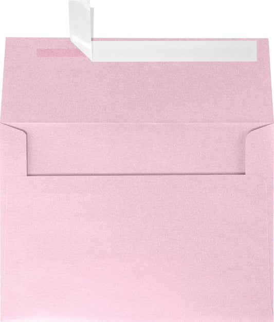 LUXPaper A7 Invitation Envelopes | Peel & Press | 5 1/4" x 7 1/4" | Rose Quartz Metallic | 80lb. Text | 250 Qty