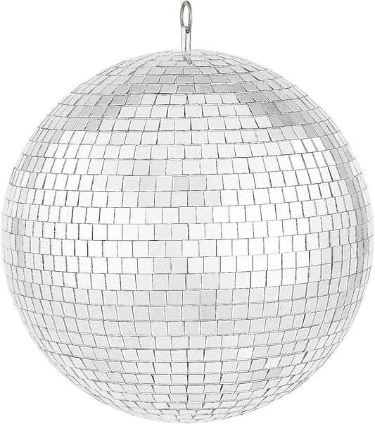VEVOR Mirror Disco Ball, 12 Inch Mirror Ball with Hanging Ring, Lightning Disco Ball Party Decorations, Ideal for DJ Club, Stage, Wedding, Birthday, Christmas, New Years Celebration