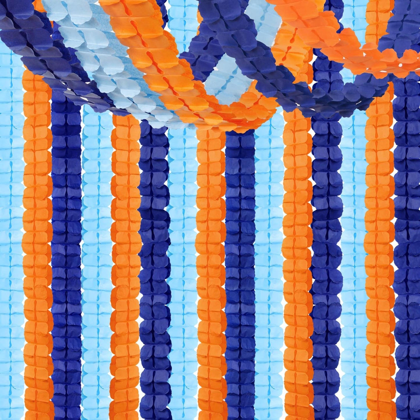 Light-Navy Blue Orange Party-Decorations - 12pcs Streamers-Garland Birthday Baby Shower 4-Leaf Clover Paper Banners,Bridal Wedding Backdrop Decor Ouruola