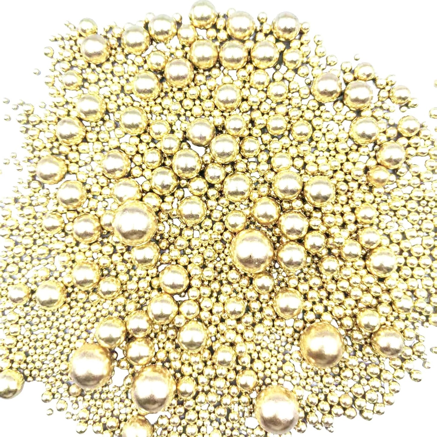 Edible Pearl Sugar Sprinkles Gold Candy Mixing Size Baking Edible Cake Decorations Cupcake Toppers Cookie Decorating Celebrations Wedding Valentines Easter Halloween Christmas Supplies 120g/ 4.23oz