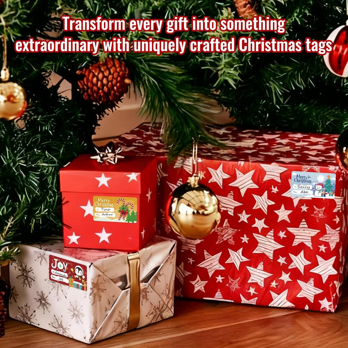 500 PCS Christmas Gift Tags Christmas Santa Claus Stickers Self Adhesive Cartoon Christmas Tag Christmas Festival Holiday Decor（New）