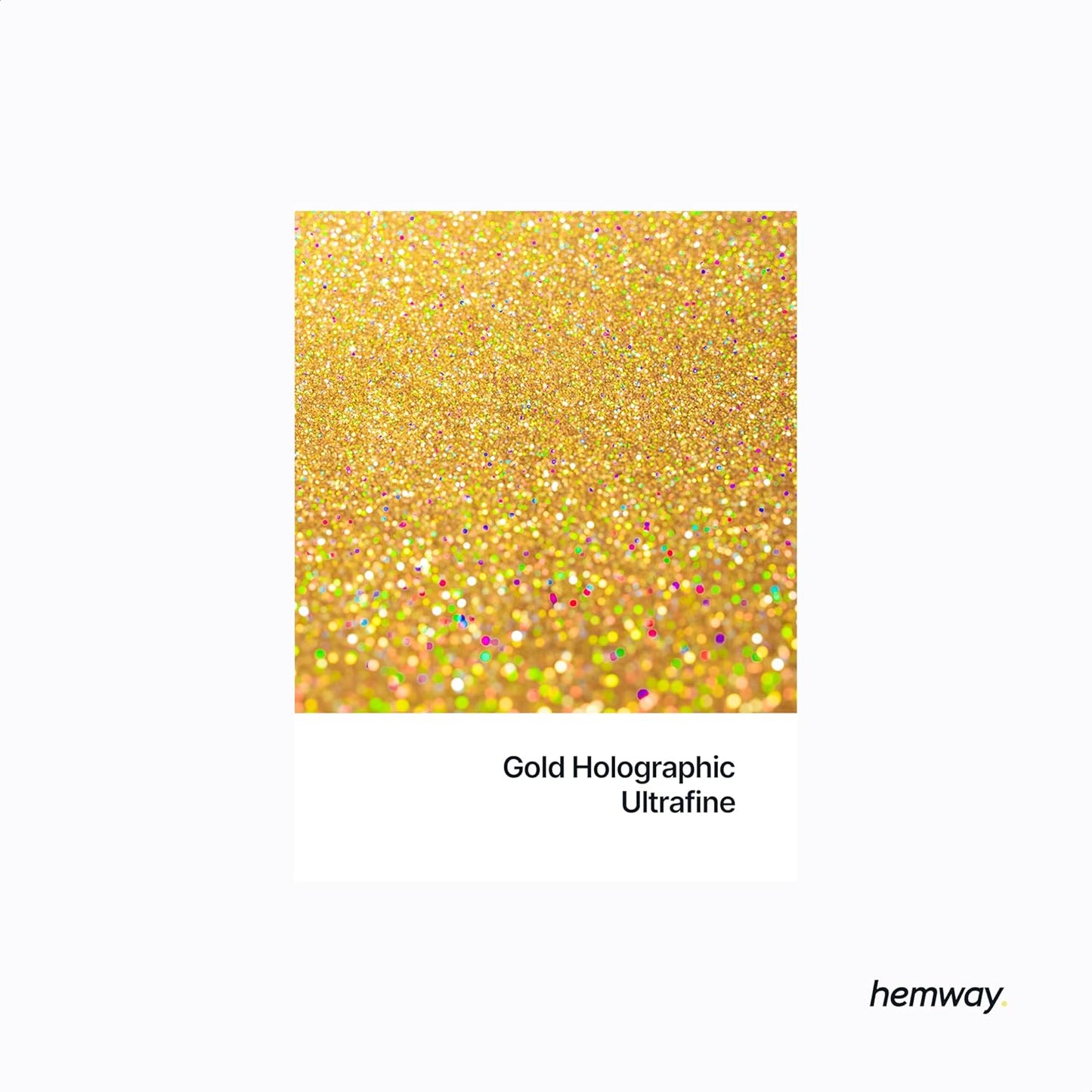 Hemway Eco Friendly Biodegradable Glitter 100g / 3.5oz Bio Cosmetic Safe Sparkle Vegan for Face, Eyeshadow, Body, Hair, Nail and Festival Makeup - Ultrafine (1/128" 0.008" 0.2mm) - Gold Holographic