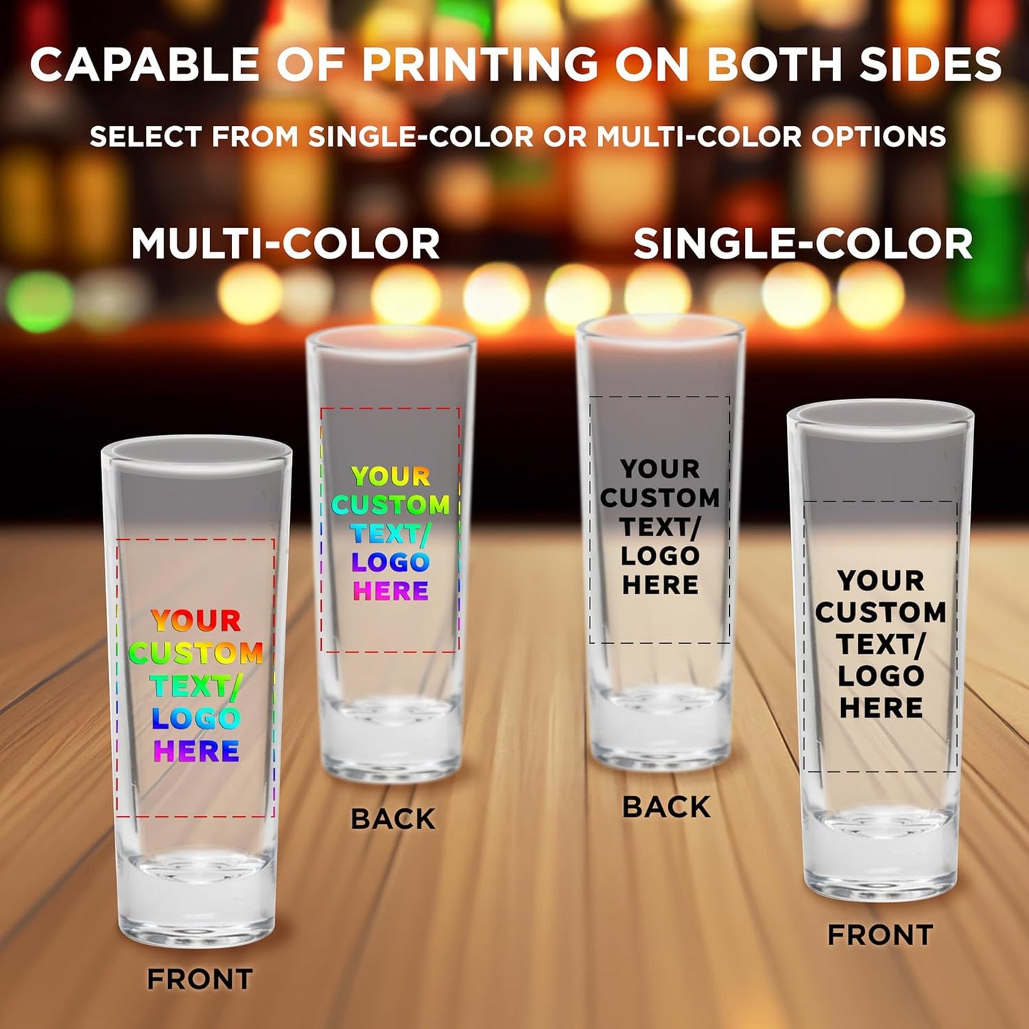 Custom Cordial Shooter Shot Glasses 2 oz. Set of 100, Personalized Bulk Pack - Great for Birthdays, Parties, Indoor & Outdoor Events - Clear