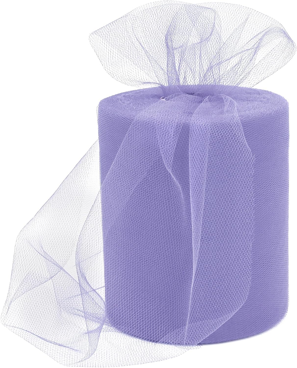 6 Inch × 100 Yards(300 Feet) Tulle Mesh Ribbon Light Purple Tulle Fabric Ribbon Roll Netting Spool for Tutu Skirt DIY Craft Wedding Home Decor Party Gift Wrapping Ornaments