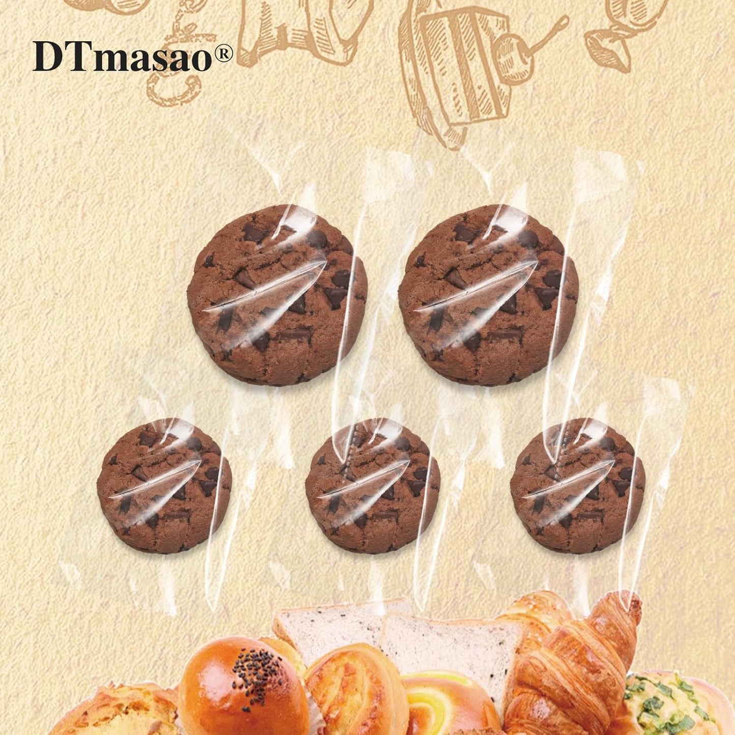 4x6 Inches 200 Pcs Clear Self Sealing Cellophane Bags Cookie Bags Resealable Cellophane Bag for Packaging Cookies,Gifts,Favors, Products,Candy for Packaging 200Pieces 4"x6"