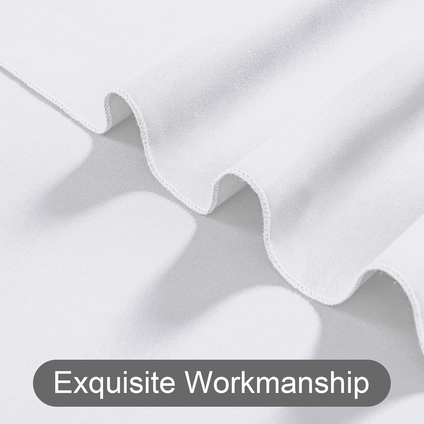 DWCN 10x8 FT White Backdrop Curtains for Parties, Photography Backdrop Drapes with Rod Pockets for Wedding Decorations Stage Birthday Family Gatherings, 2 Panels 5ft x 8ft