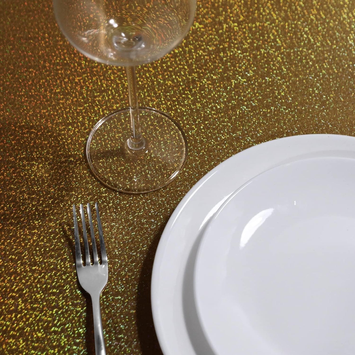 Fitable Black&Gold Sequin Tablecloth for Parties 60x102 Inch - Sparkle Glitter Table Cloth Laser Round Overlay for Wedding Baby Shower Ceremony Birthday Holiday Banquet