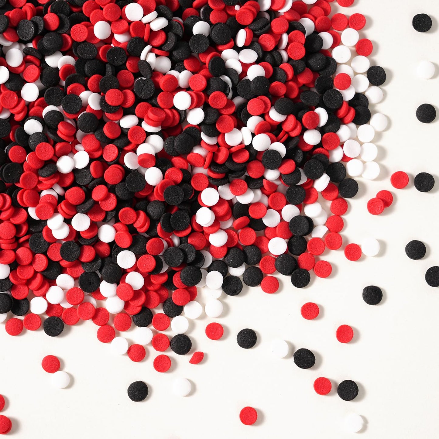 Edible Red and Black White Sprinkles, Confetti Sprinkles for Cake Decorating, Round Sprinkles for Cupcakes, Cookies, Ice Cream, and Candy(120g/4.23oz)