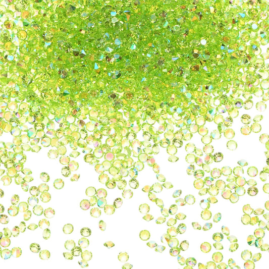 14400-Pack Acrylic Diamonds, 0.12 Inch/3mm Wedding Table Scatter Confetti Crystals for Vase Fillers/Art Craft, Acrylic Diamonds Gems [Light Green AB]