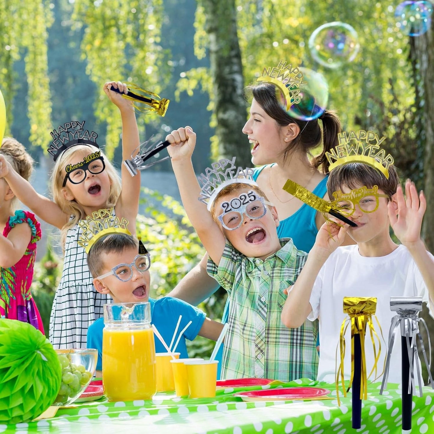 48 Pieces Party Squawkers Christmas Party Blowers Noise Makers for New Year Party Favor Supplies, Silver, Gold