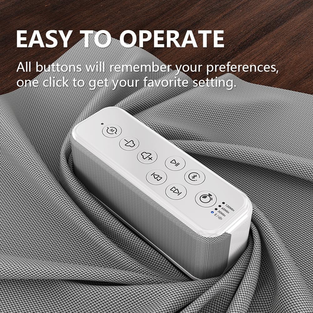 OnLyee White Noise Sound Machine with Bluetooth Speaker, 15 Soothing Sounds, Office Privacy & Noise Canceling, 3000mAh Rechargeable Battery, Auto-Off Timer & 8-Level Volume– Ideal for Baby