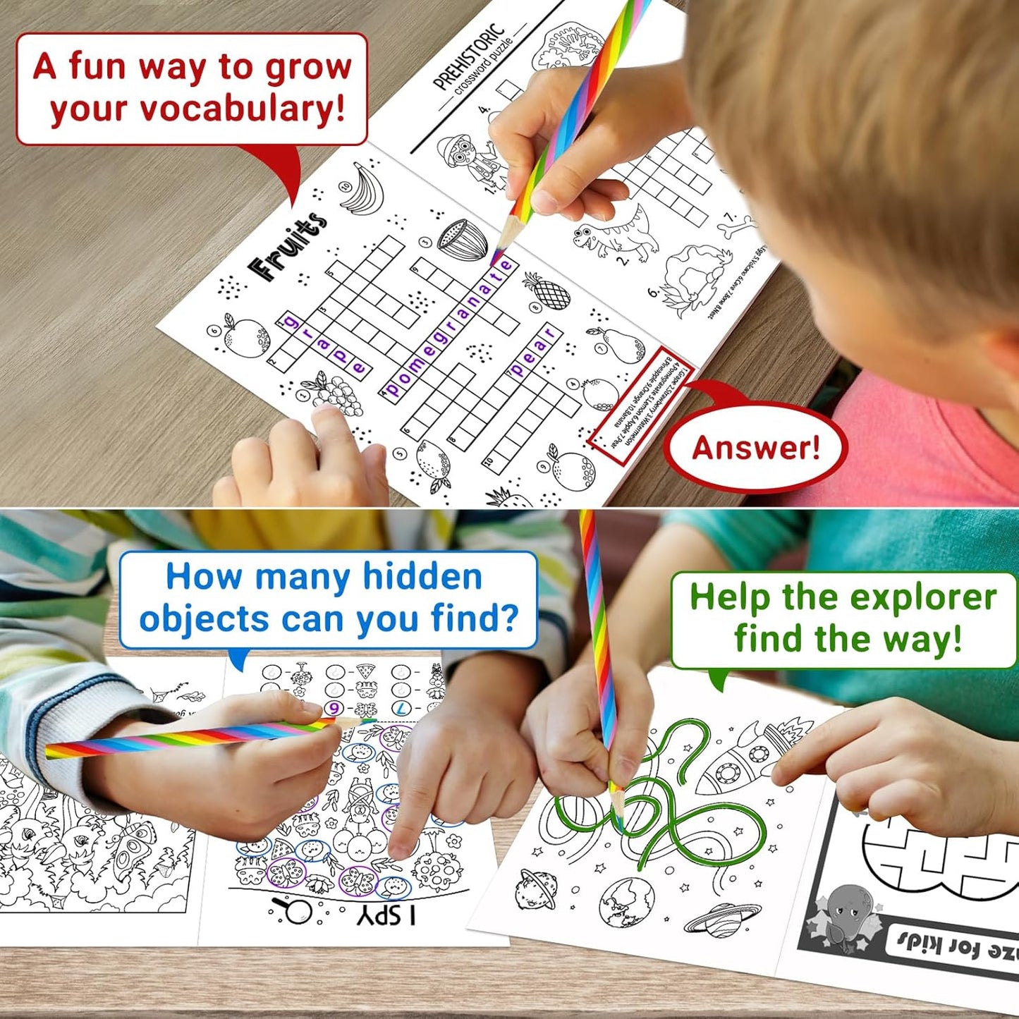 ZMLM 24 Activity Books Party Favors for Kids - Bulk 24 Colored Pencils Mini Coloring Books for Kids 4-8 8-12 Birthday Goodie Bags Stuffers Return Gifts Classroom School Game Prizes Travel(Classic)