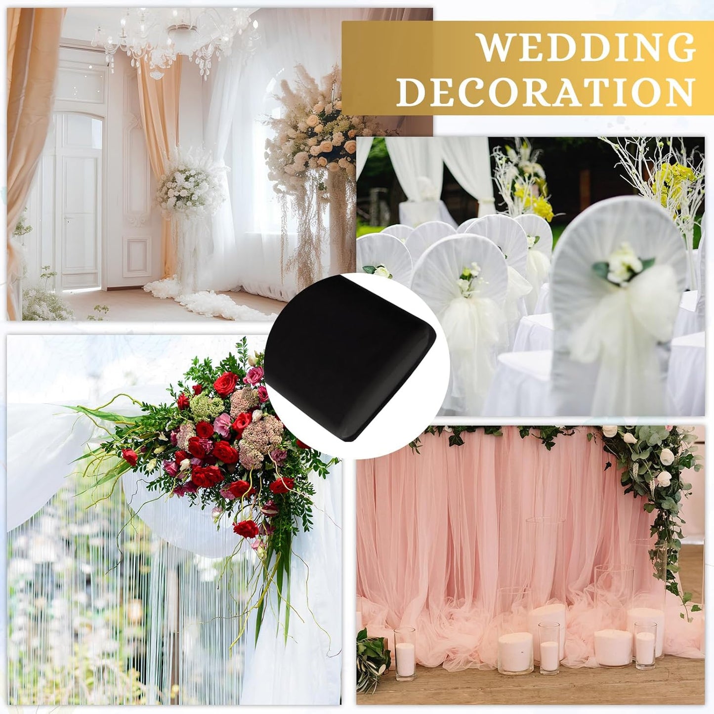 Timgle Tulle Fabric Rolls Bulk 54 Inch by 100 Yards (300 Ft) Tulle Ribbon Netting Fabric Spool Bolt for DIY Crafts Tutu Skirt Christmas Baby Shower Birthday Party Wedding Decorations(Black)