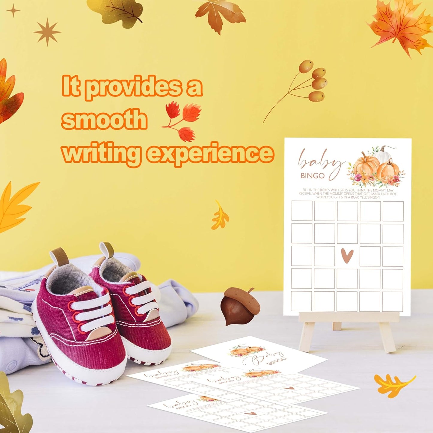 Baby Shower Games: Thanksgiving Bingo, Gender Reveal Party Decorations - 25 Sets