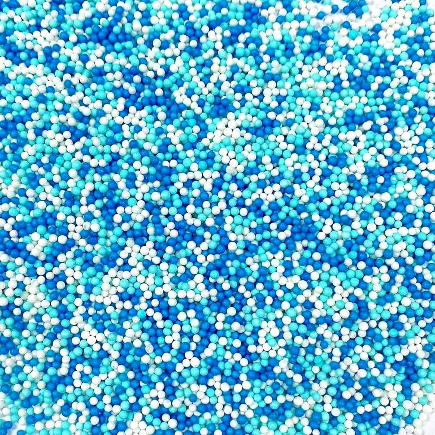 Sentovac Blue and White Nonpareils Sprinkles Edible 2mm Mini Peals Sprinkle for Cake Decorating Sugar Candy Cookie Cupcake Topper Baking Decorations Halloween Christmas Baby Shower Supplies