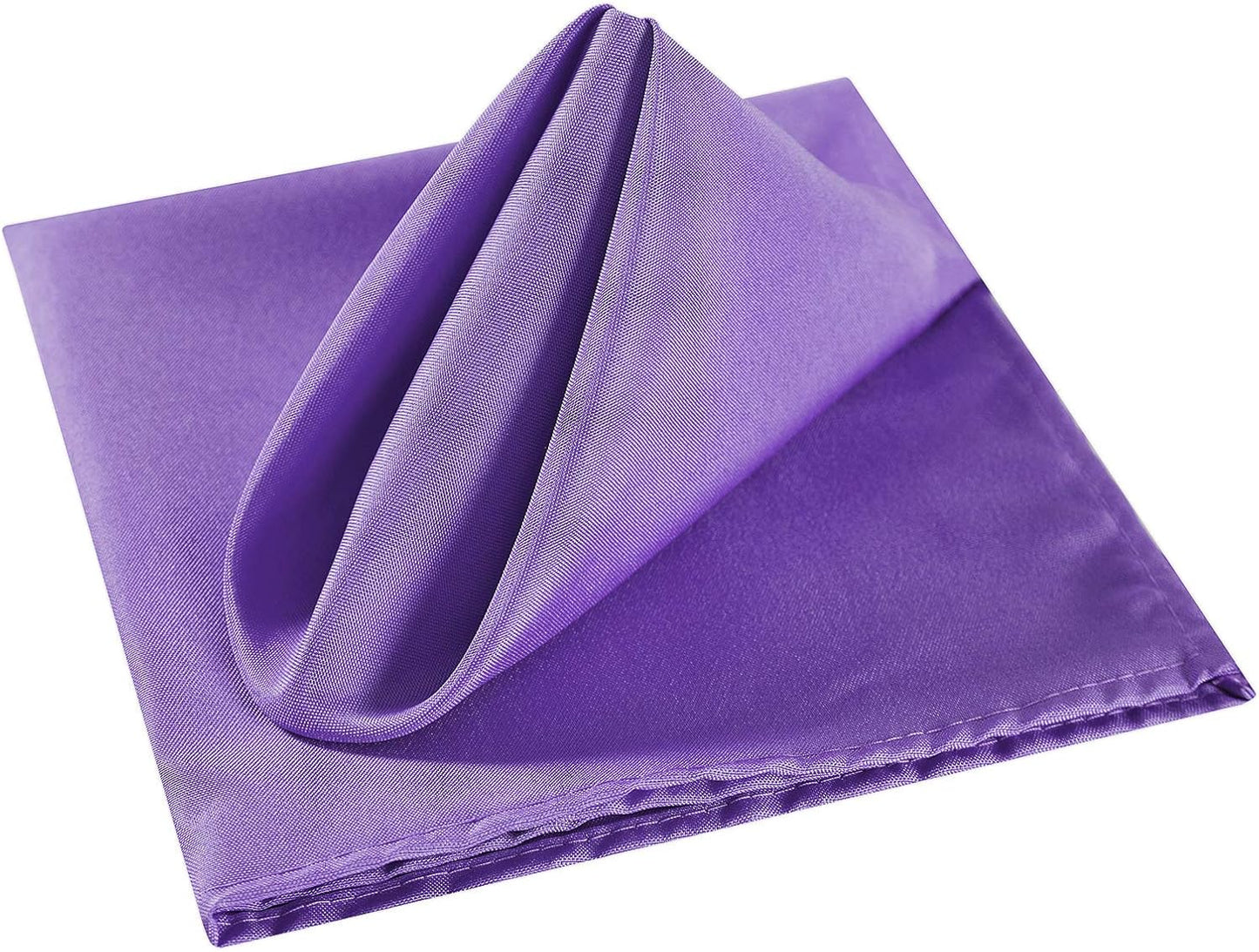 Cloth Napkins 20x20 inch Washable Polyester Dinner Napkins Soft Table Napkins for Wedding Party Dining Banquet(Purple,100PCS)