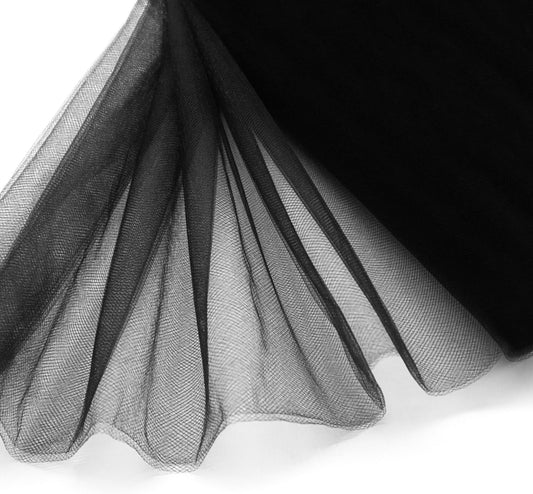 Black Tulle Fabric 108" x 25 Yards Tulle Bolt for Wedding Decoration DIY Tutu Halloween Party Backdrop Baby Shower Table Skirts Gift Wrapping