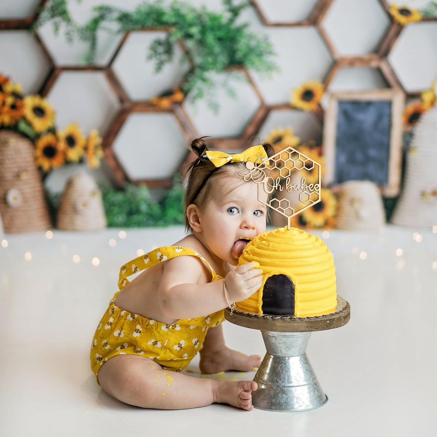 Oh Babee Wooden Bee Themed Cake Toppers, Bee Baby Shower, Gender Reveal Decors